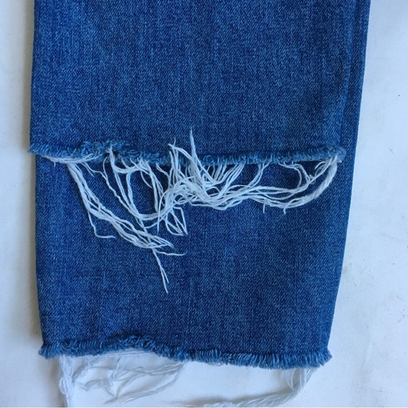 Everlane The Curvy Cheeky Jean Crop High Rise Raw Hem Blue Denim Jeans Size 29 - Picture 11 of 17